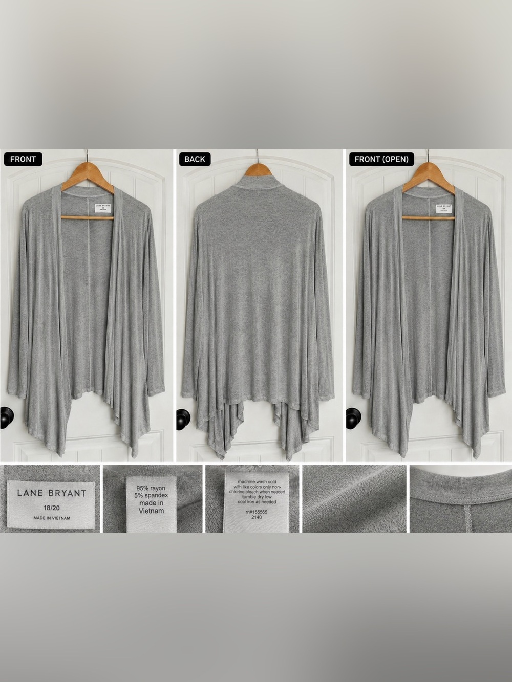 Lane Bryant NWT Open Front Drape Cardigan Size 18/20 Lightweight Stretch